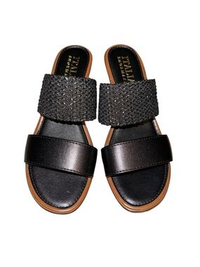 ITALIAN Shoemakers Black Double-Strap Slide Sandals size 7